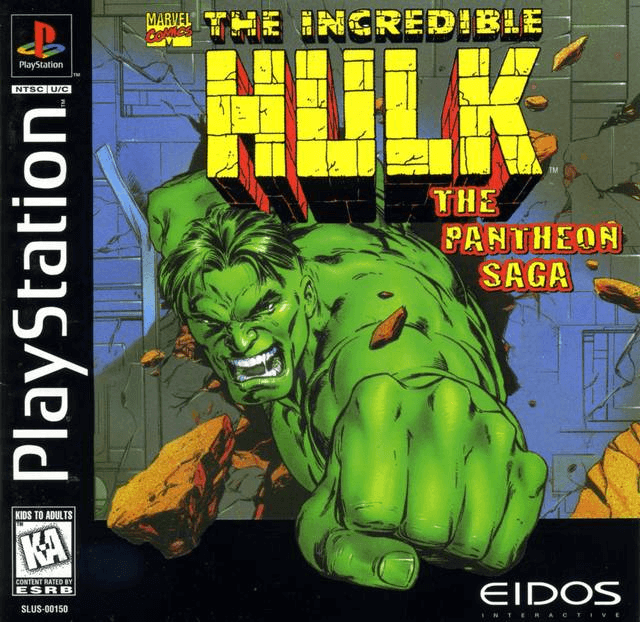 Incredible Hulk Pantheon Saga box art for Playstation
